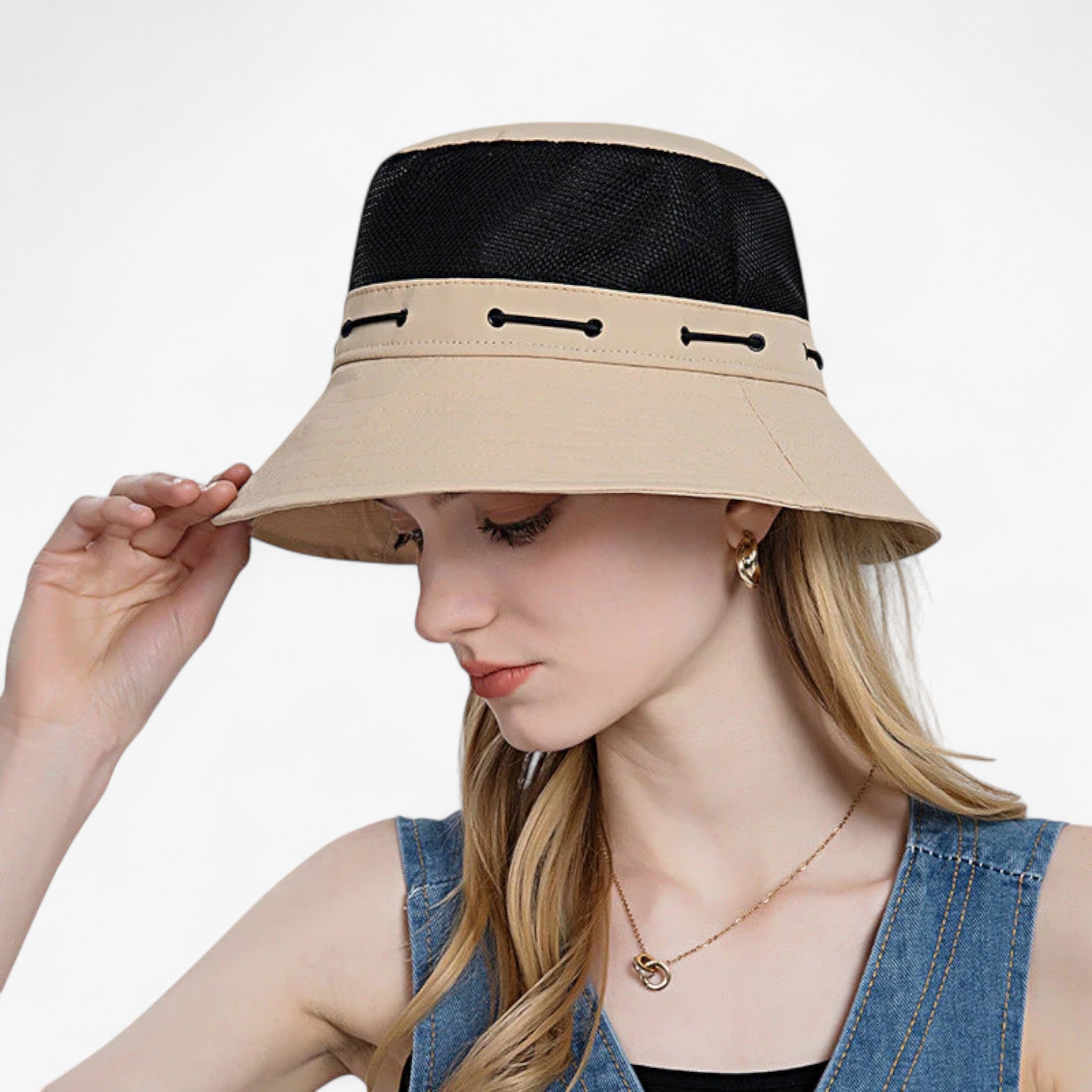 Cappello da sole traspirante Pelle Uomo - Beige - bucket hats cappello cappello sole hats jewelry pelle sole traspirante uomo - Concept Palermo