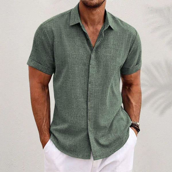 Camicia Lino Uomo Maniche Corte - Stile Estivo e Traspirante