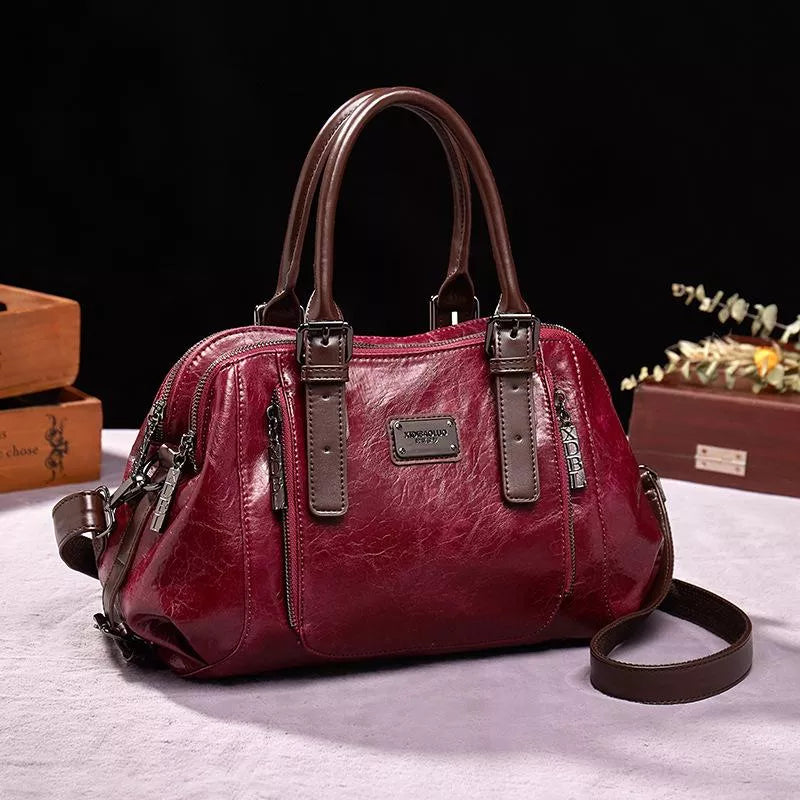 Borsa a Spalla Donna Marja in Vera Pelle Nera - Elegante e Spaziosa - Rosso - bags Best verkocht-tag borsa borsa pelle Dames donna Leren Tassen Dames marja new_for_google pelle - Concept Palermo