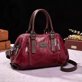 Borsa a Spalla Donna Marja in Vera Pelle Nera - Elegante e Spaziosa - Rosso - bags Best verkocht-tag borsa borsa pelle Dames donna Leren Tassen Dames marja new_for_google pelle Silk Women - Concept Palermo