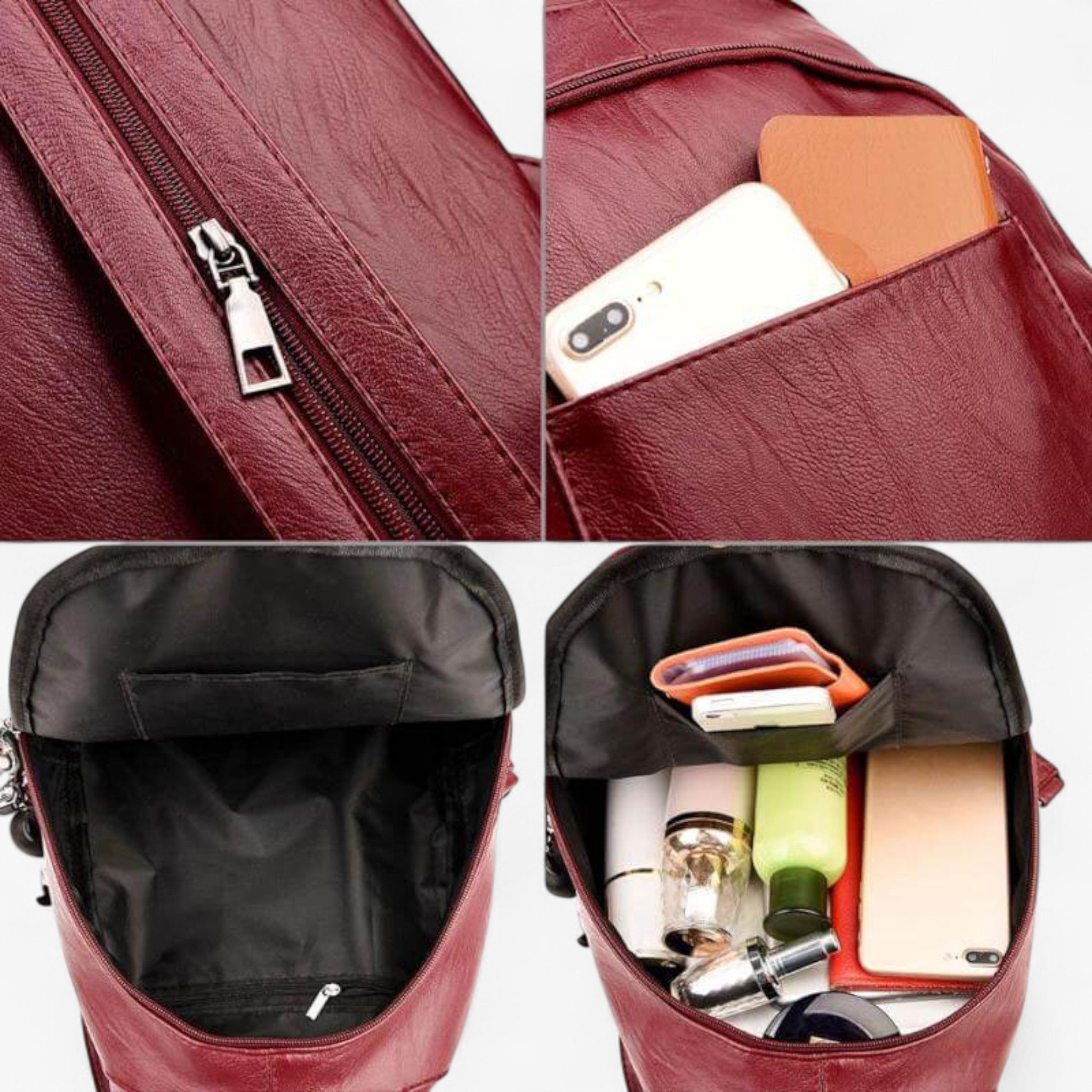 Zaino Donna in Vera Pelle Elegante e Chic, Ideale per Lavoro e Tempo Libero - - Backpacks bags chic pelle women's backpack zaino zaino pelle - Concept Palermo