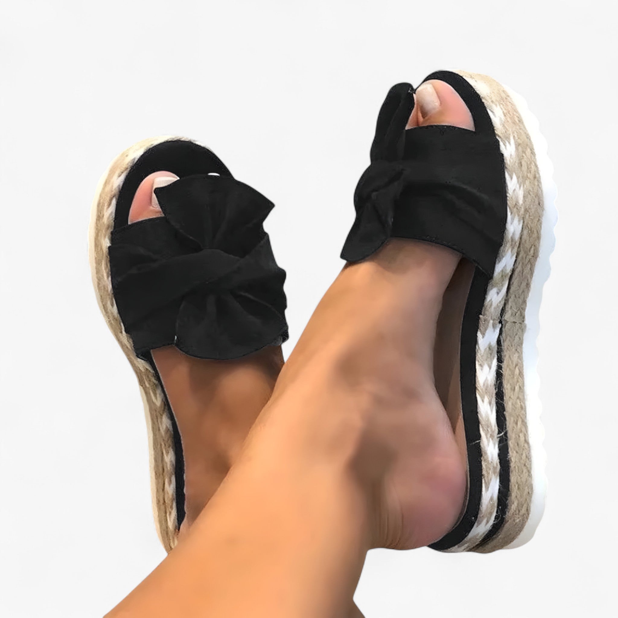 Sandalias cómodas para mujer con lazo elegante, material suave, varios colores y tallas