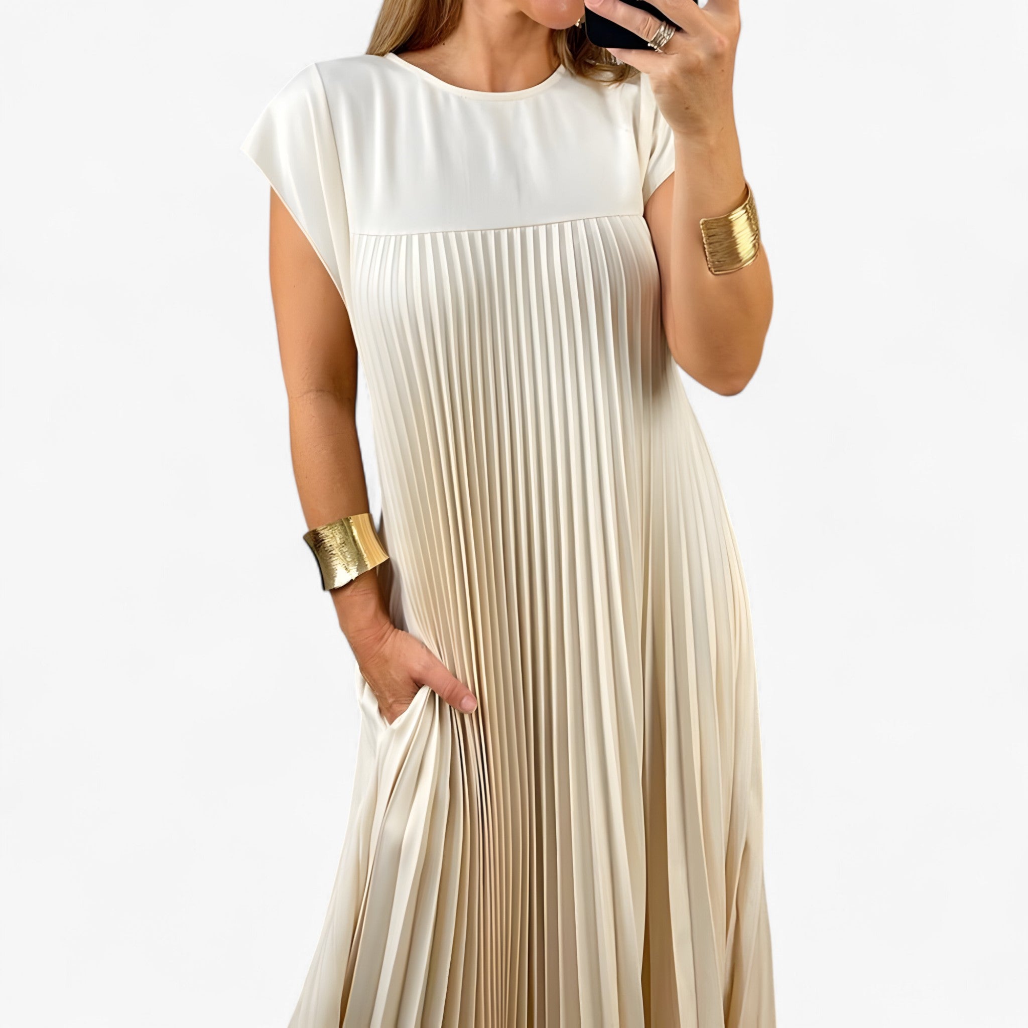 Vestito Senza Maniche con Pieghe Donna - - donna dresses maniche pieghe vestito vestito maniche - Concept Palermo