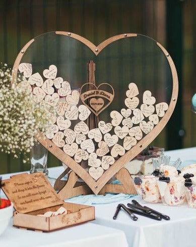 Libro degli ospiti a forma di cuore Crea ricordi - - crea cuore Decoration degli forma guestbook heart shape home & garden home decor libro libro degli ospiti wedding decor wooden heart shape - Concept Palermo