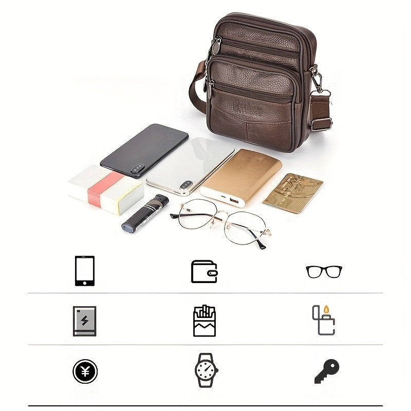 Borsa a Tracolla Uomo in Vera Pelle Nera - Nuova Collezione - - bags bags for men borsa borsa tracolla Crossbody Bags pelle Shoulder & Crossbody Bags tracolla uomo - Concept Palermo