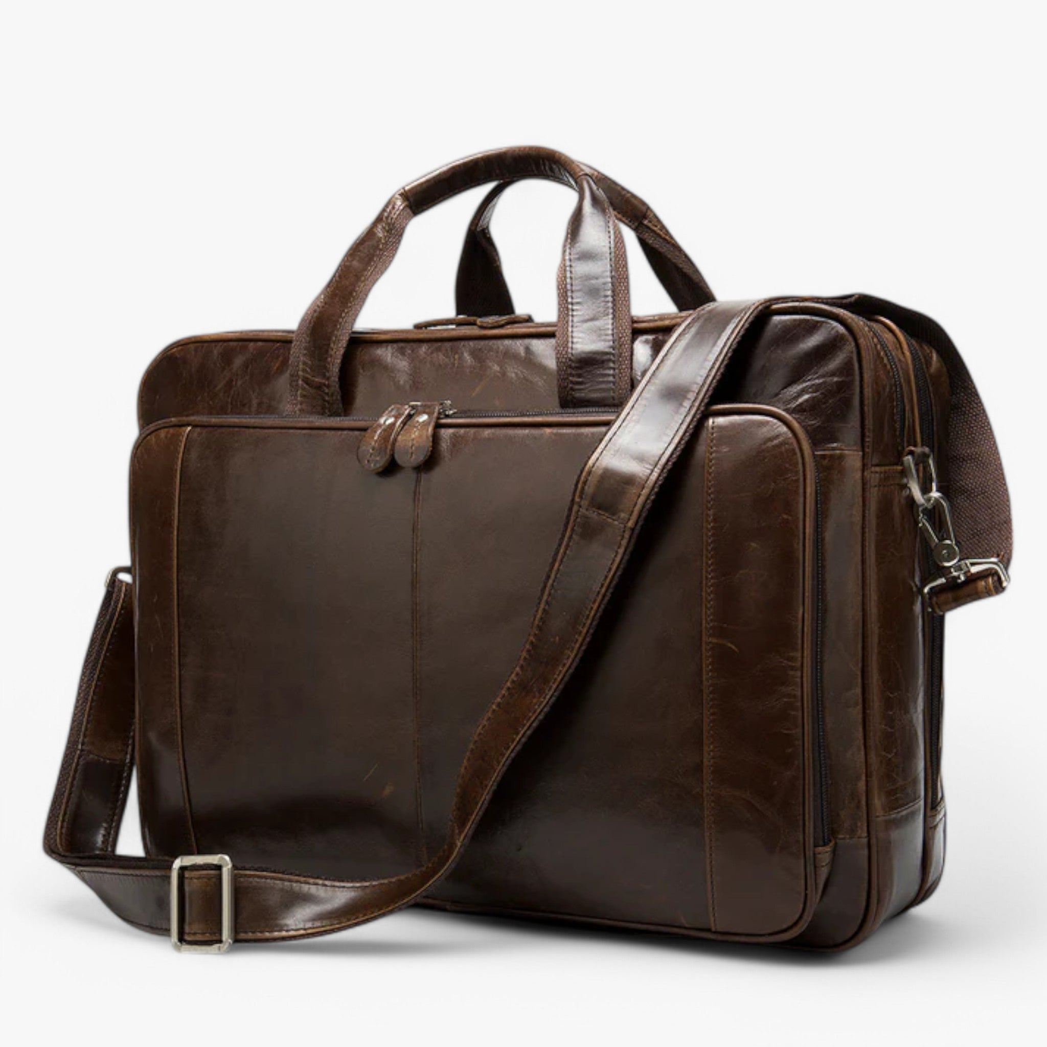 Borsa in Pelle con Tracolla Donna - Caffè - accessoires bags borsa borsa pelle donna pelle tassen tracolla - Concept Palermo