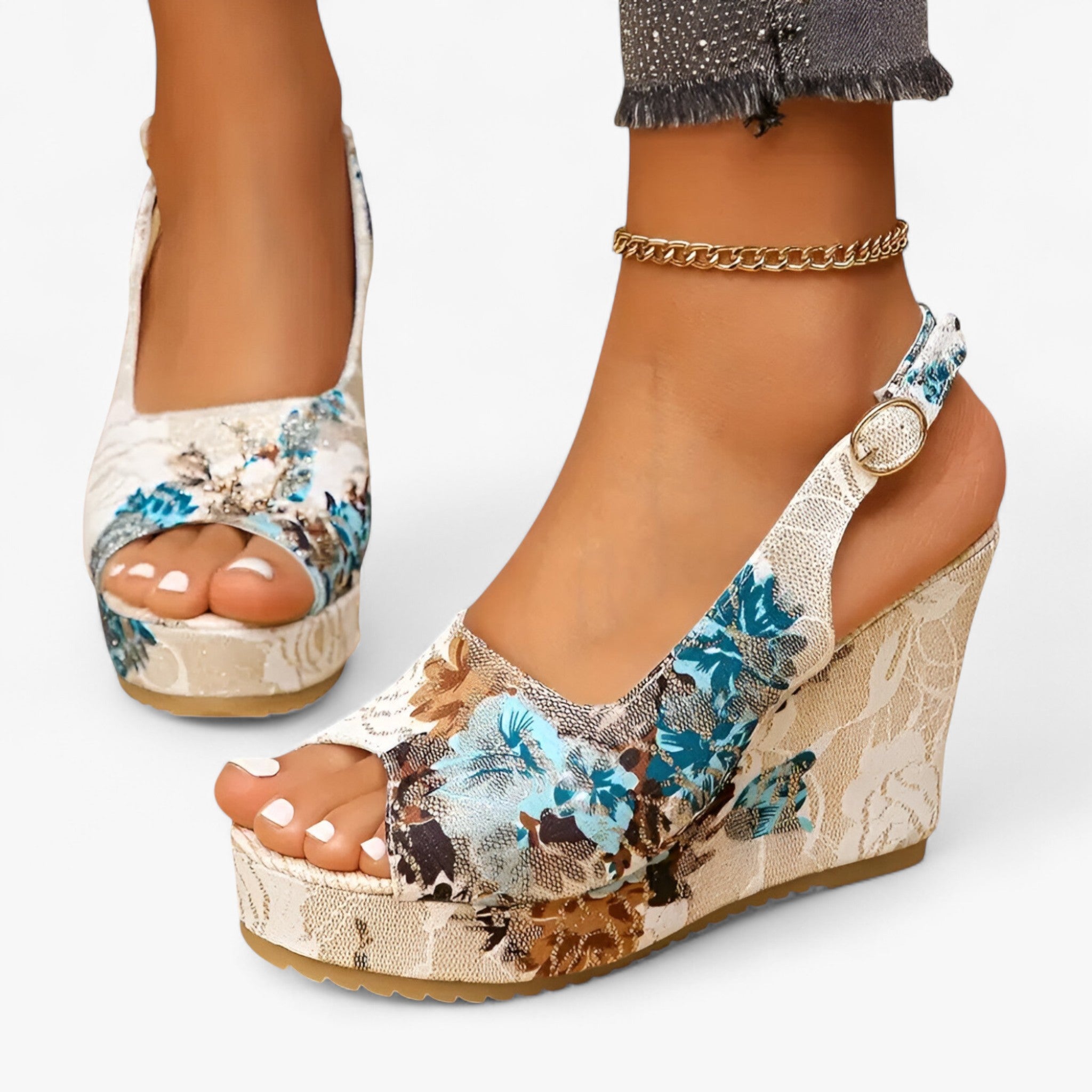 Sandali Fioriti Donna Comodi ed Eleganti in Pelle Sintetica