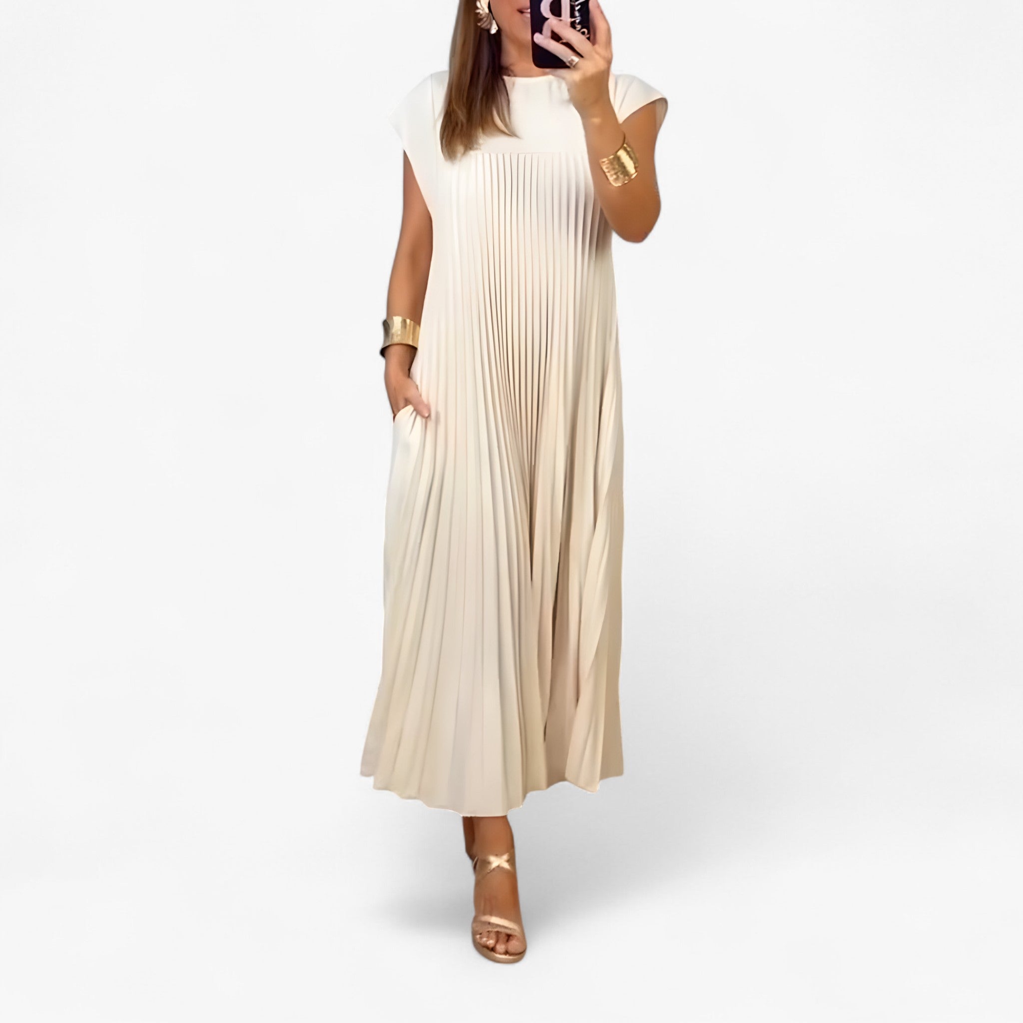 Vestito Senza Maniche con Pieghe Donna - - donna dresses maniche pieghe vestito vestito maniche - Concept Palermo