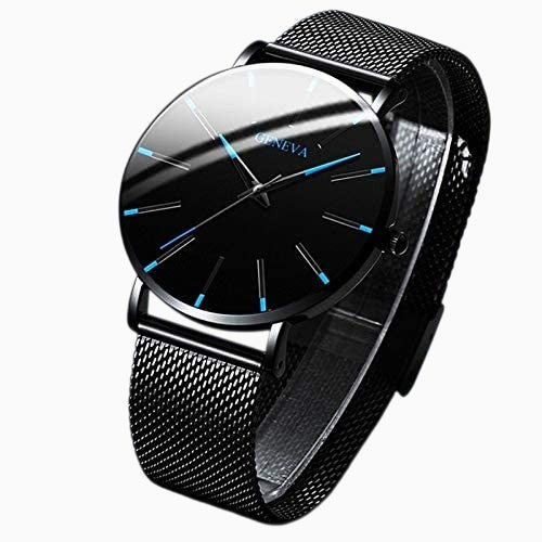 Orologio Uomo Elegante Nero Ultrasottile in Vera Pelle con Cinturino Sottile - - BFCM business Linen Men new_for_google_may orologio orologio business ultrasottile uomo Watches Wristwatch - Concept Palermo