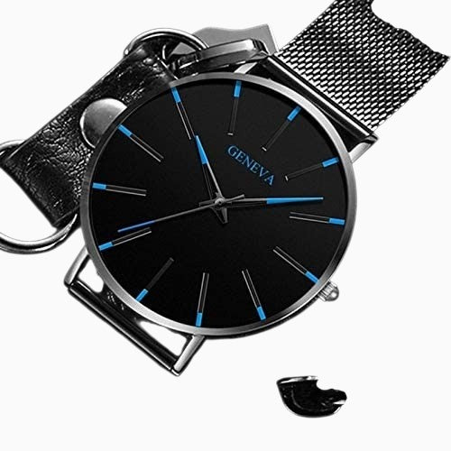 Orologio Uomo Elegante Nero Ultrasottile in Vera Pelle con Cinturino Sottile - - BFCM business new_for_google_may orologio orologio business ultrasottile uomo Watches Wristwatch - Concept Palermo