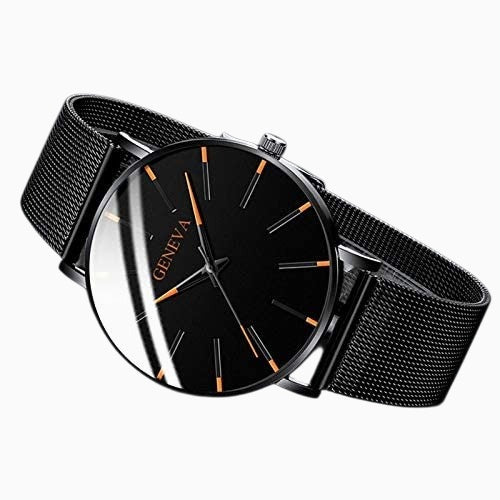 Orologio Uomo Elegante Nero Ultrasottile in Vera Pelle con Cinturino Sottile - - BFCM business new_for_google_may orologio orologio business ultrasottile uomo Watches Wristwatch - Concept Palermo