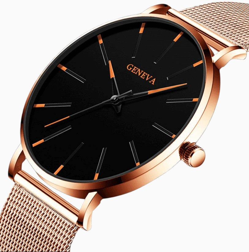 Orologio Uomo Elegante Nero Ultrasottile in Vera Pelle con Cinturino Sottile - - BFCM business new_for_google_may orologio orologio business ultrasottile uomo Watches Wristwatch - Concept Palermo
