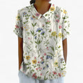 Camisa estampada elegante de viscosa con motivo floral para mujer