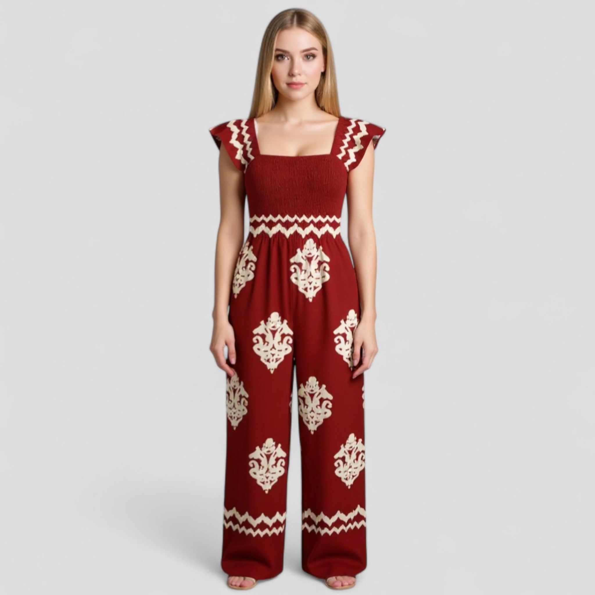 Tuta Donna Bohemien a Vita Alta - - abbigliamento casual alta bohemien donna gamba larga look vintage moda femminile one-pieces tuta tuta bohemien tuta con cappuccio tuta donna tuta elegante tuta estiva vita vita alta - Concept Palermo