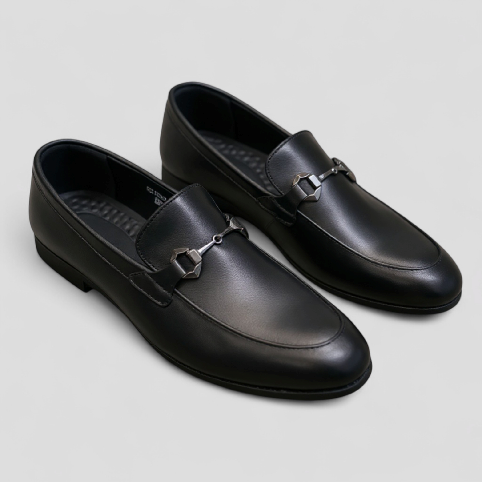 Mocassini classici da uomo in pelle nera con fibbia decorativa - - classici decorativa fibbia Men's Shoes mocassini mocassini classici nera pelle shoes Shoes men - Concept Palermo