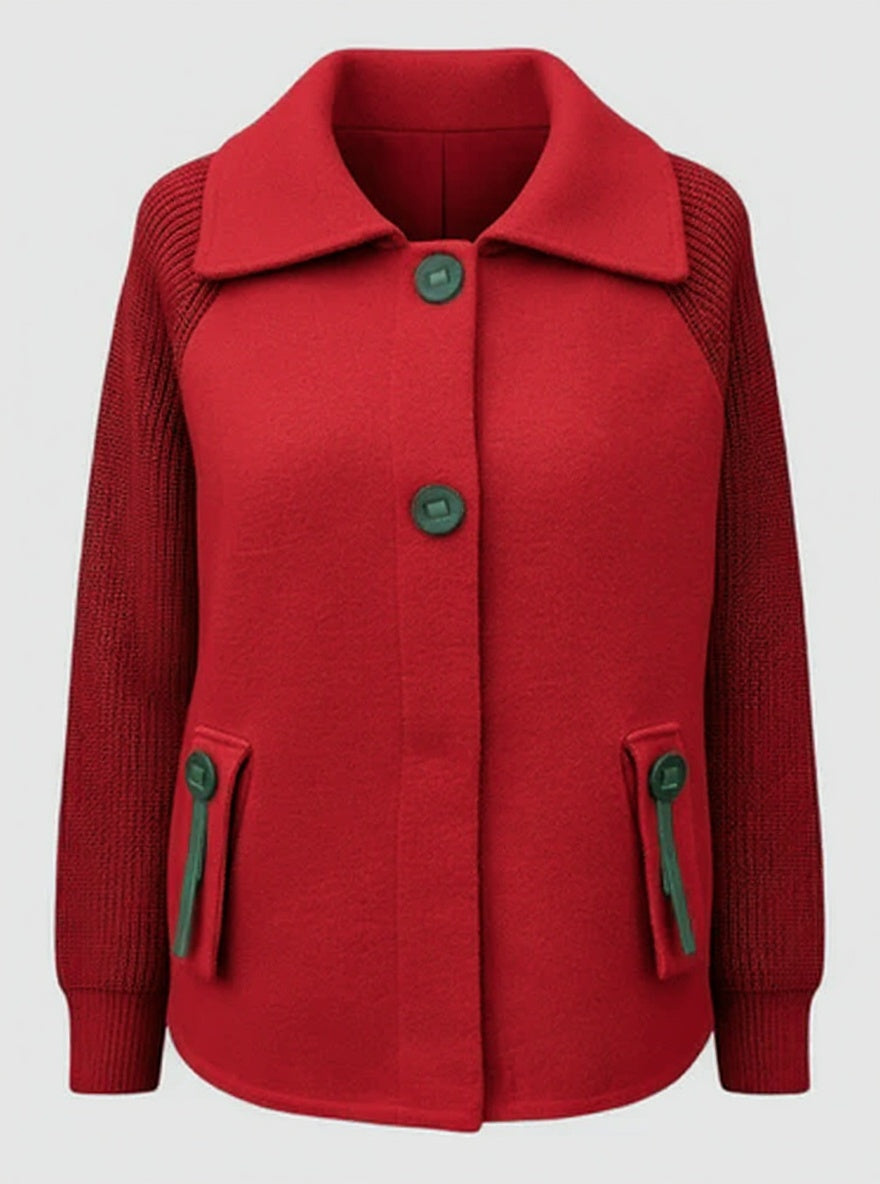 Giacca Invernale Donna Casual con Collo Alto - Rosso - abbigliamento esterno da donna casual collo donna giacca giacca autunno inverno giacca casual giacca collo alto giacca comoda giacca con tasche giacca donna giacca elegante giacca invernale invernale - Concept Palermo