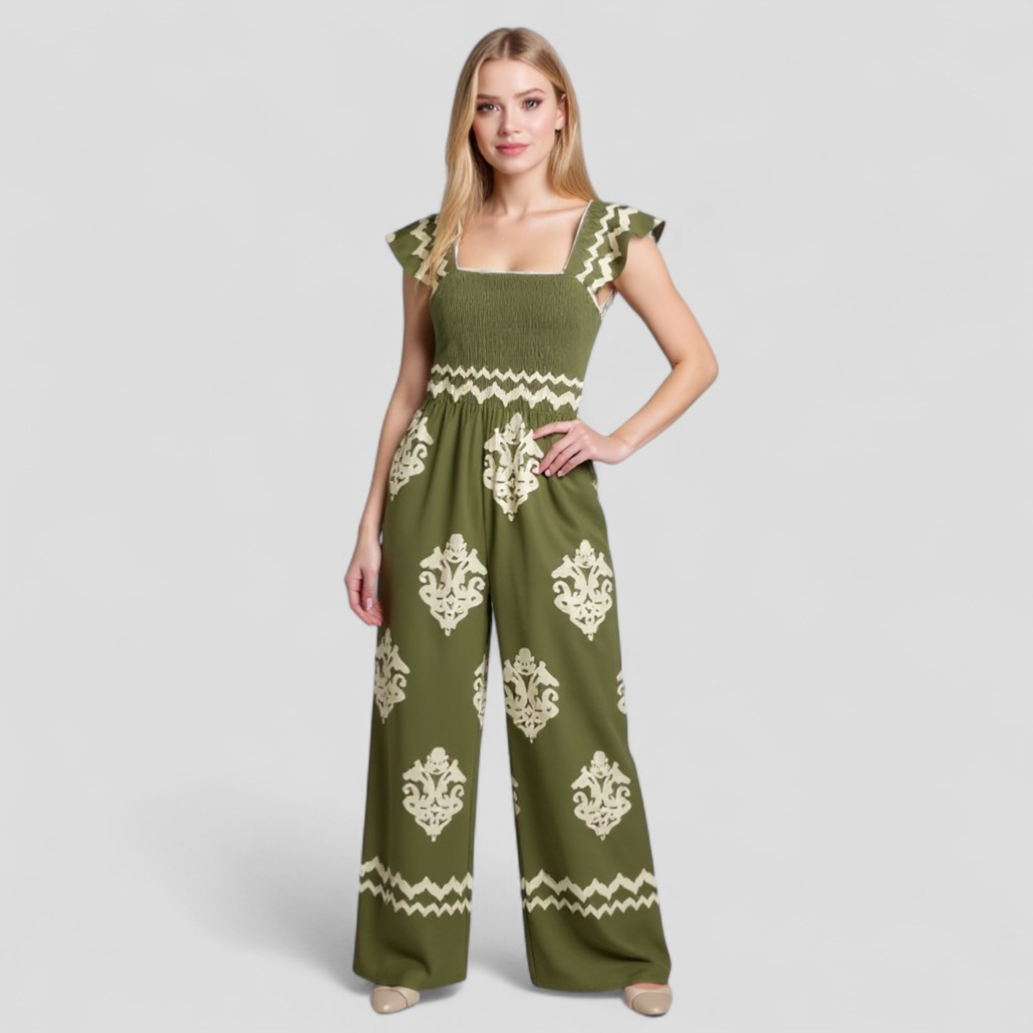 Tuta Donna Bohemien a Vita Alta - - abbigliamento casual alta bohemien donna gamba larga look vintage moda femminile one-pieces tuta tuta bohemien tuta con cappuccio tuta donna tuta elegante tuta estiva vita vita alta - Concept Palermo