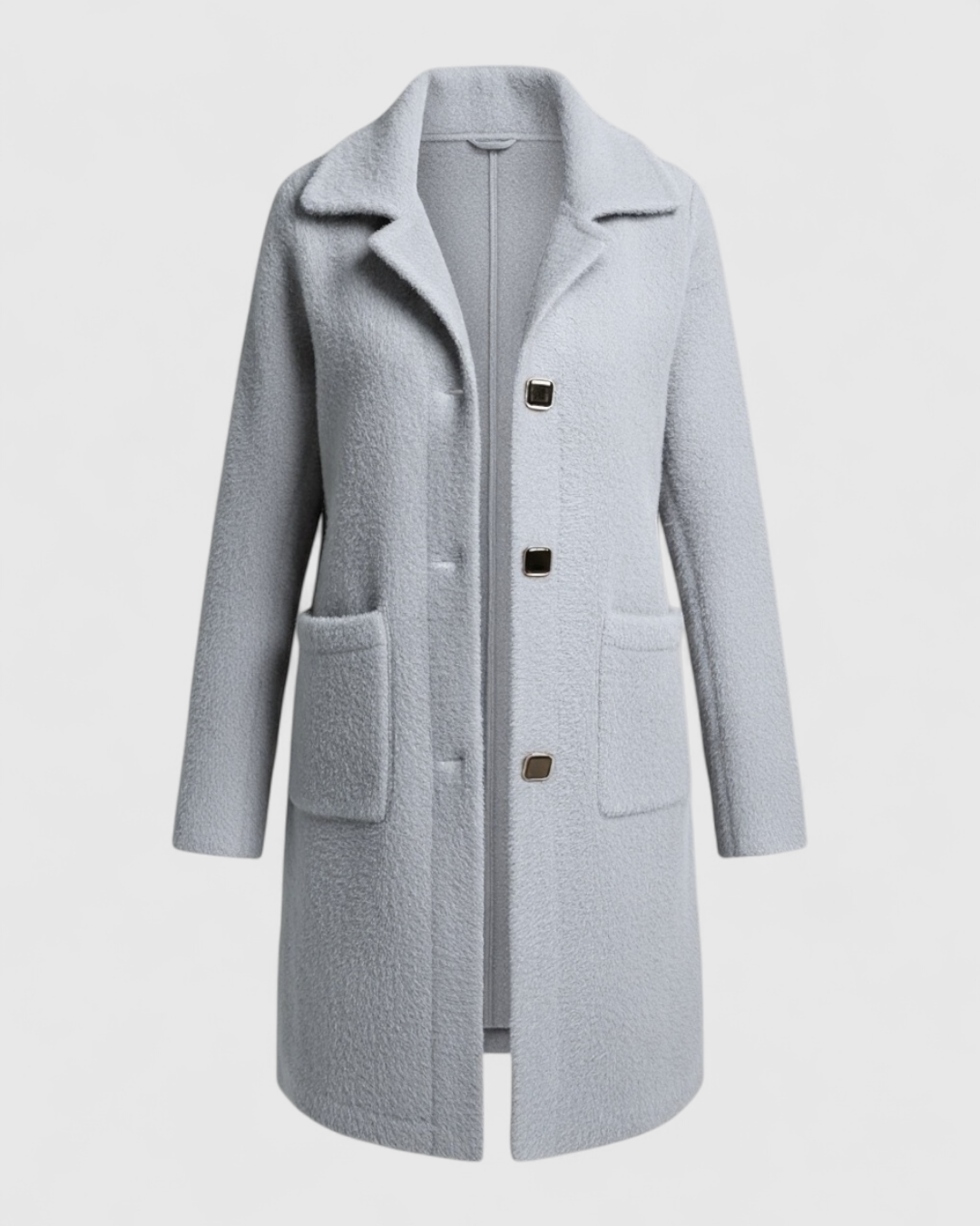 Giacca Invernale Donna e Confortevole - Grigio - confortevole donna giacca giacca a bottoni giacca autunno giacca calda giacca comfort giacca elegante giacca in lana giacca invernale giacca Lente giacca longline giacca moda giacca taglie grandi giacca tasche giacca versatile giubbotti invernale - Concept Palermo