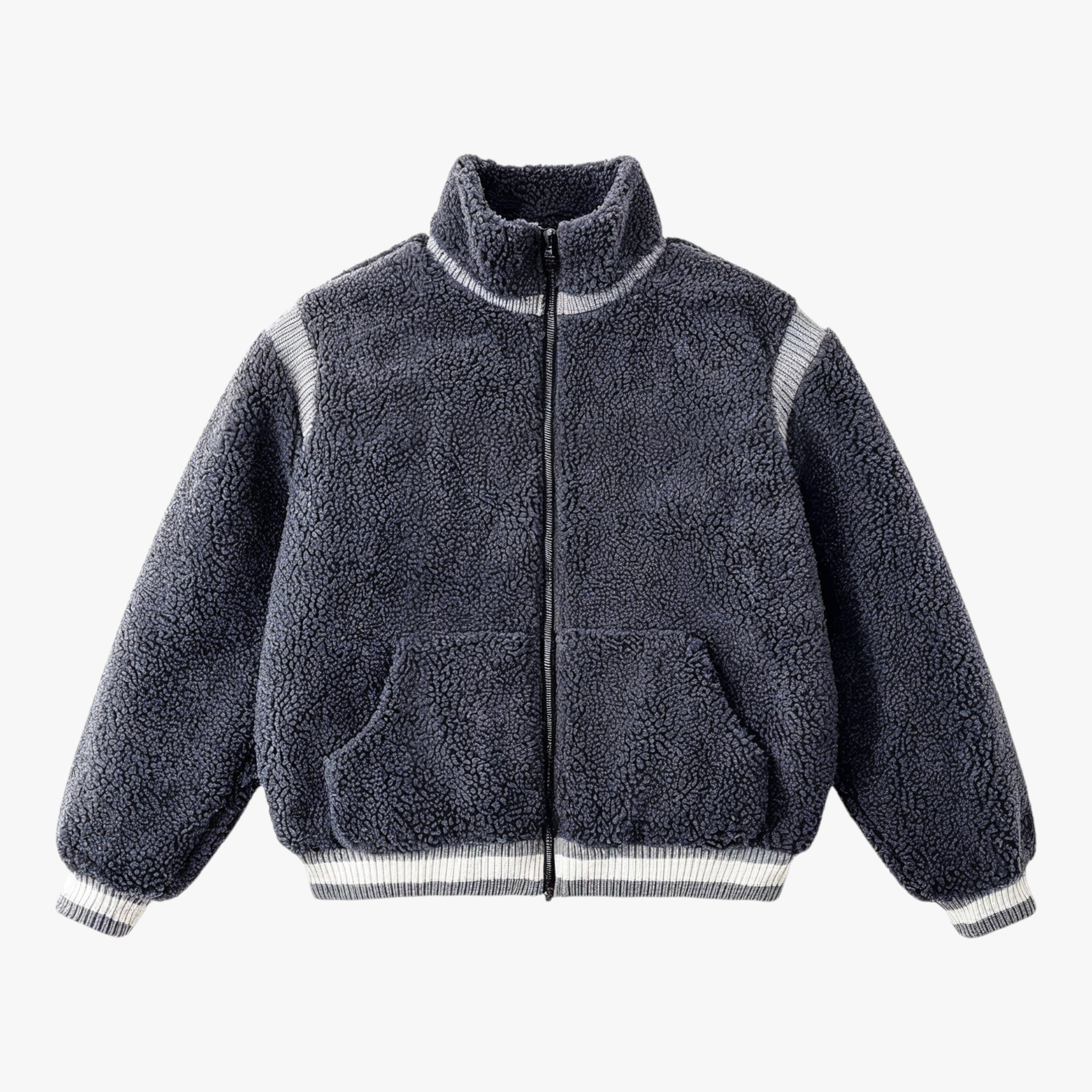 Giacca Invernale Uomo Calda con Collo Rialzato Rosso Cotone - Grigio - abbigliamento invernale calda collo collo rialzato coton pile cotone giacca giacca calda giacca grigia giacca invernale giacca sportiva giacca trendy giubbotti da uomo invernale moda uomo rialzato stile moderno - Concept Palermo