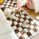 Zachte chenille plaid ter bescherming voor bank