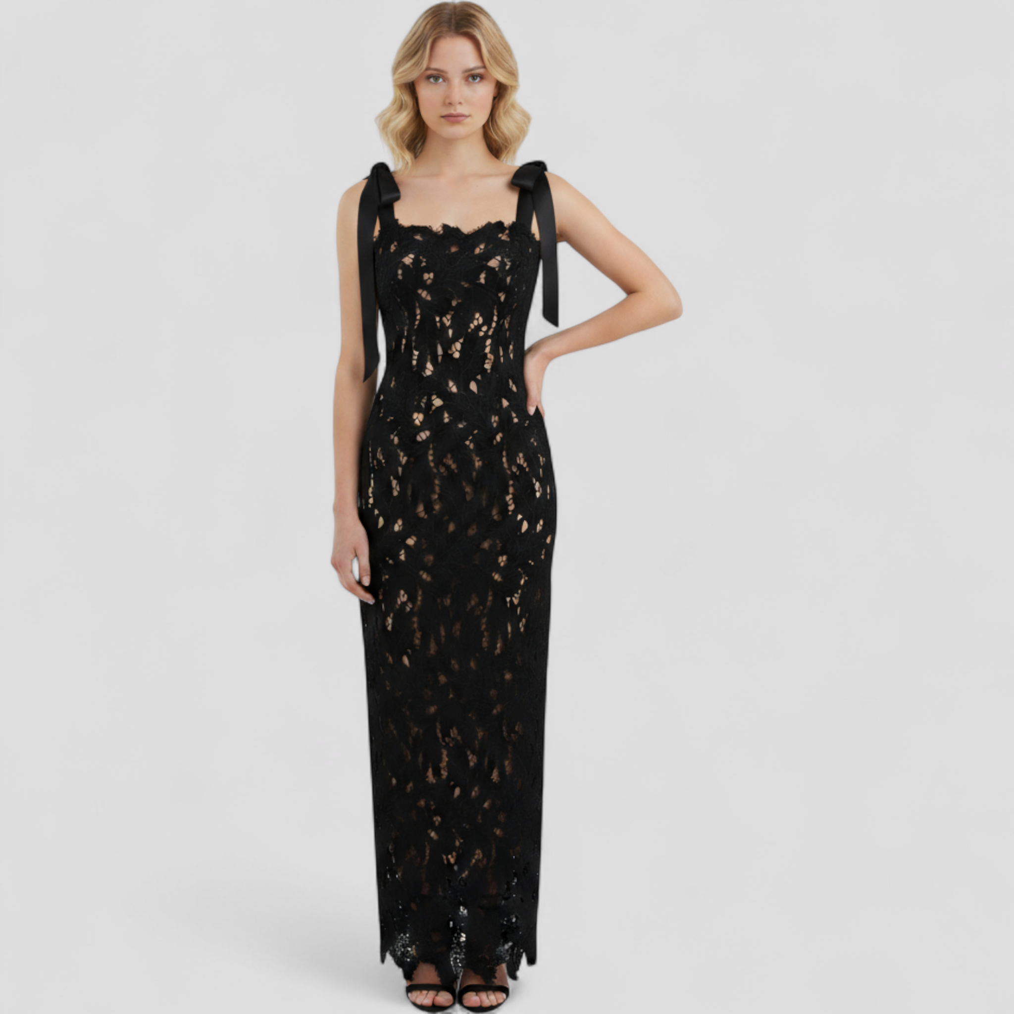 Abito Tubino Donna Elegante Nero Scollo a Barca Maniche Lunghe in Maglina Elasticizzata - - abito abito tubino barca donna dresses scollo tubino - Concept Palermo