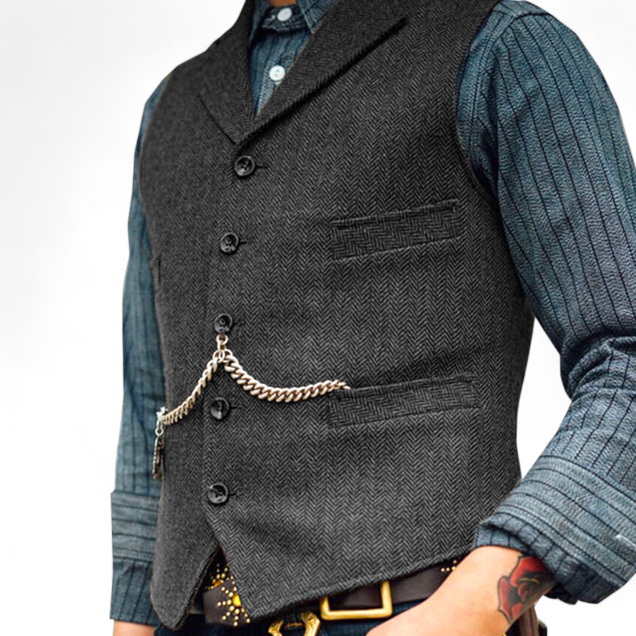 Gilet business in ottone - Eleganza senza tempo Lana Uomo - Grigio - business eleganza gilet gilet business lana men's coats & jackets ottone tempo - Concept Palermo