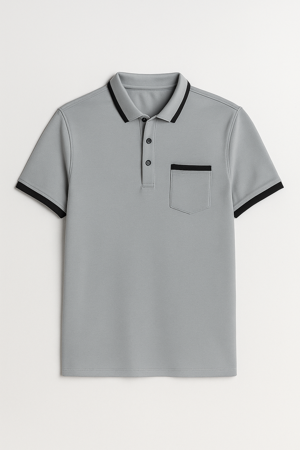 Polo da uomo con dettagli a contrasto - Grigio - contrasto dettagli men men's top clothes polo polo uomo uomo - Concept Palermo