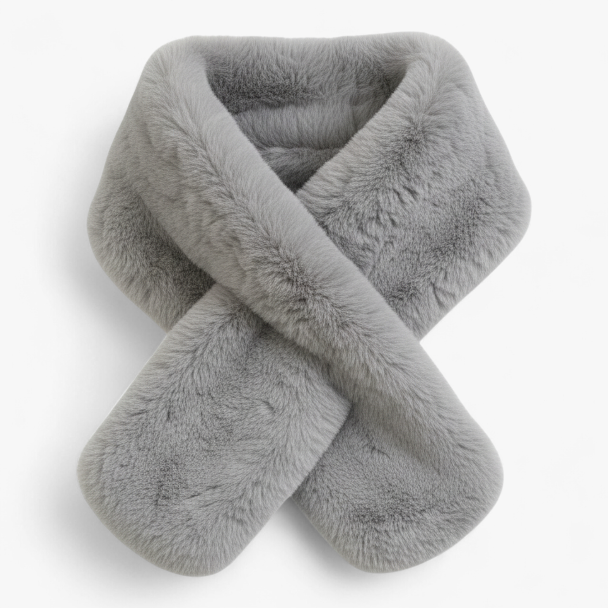 Sciarpa di Pelliccia per Donne - Grigio Lunghezza 88cm - accessorio elegante donne moda invernale pelliccia pelliccia di coniglio rex sciarpa sciarpa calda sciarpa corta sciarpa di lusso sciarpa di pelliccia sciarpa invernale sciarpa naturale sciarpa pelliccia sciarpe - Concept Palermo