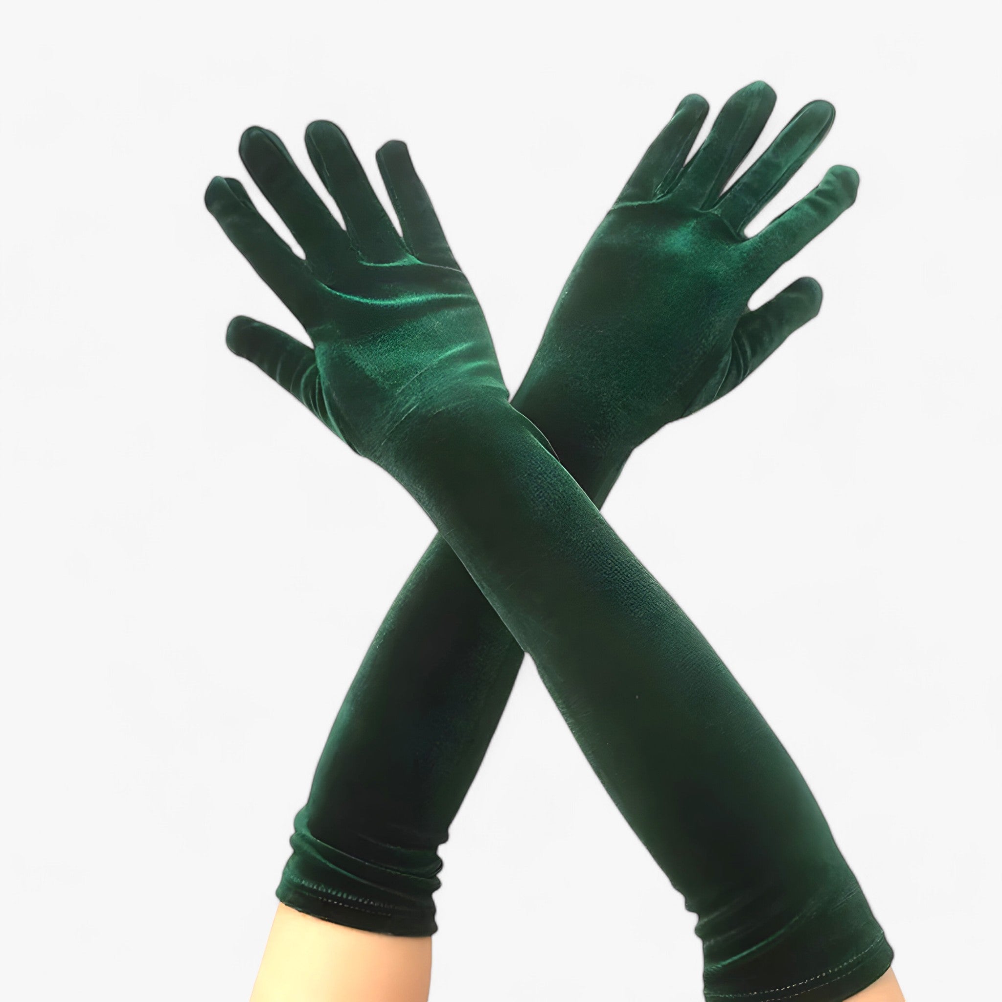 Guanti di velluto da donna - stile retrò e calore - Verde 53cm Taglia unica - calore donna gloves & mittens guanti guanti velluto retr stile velluto - Concept Palermo