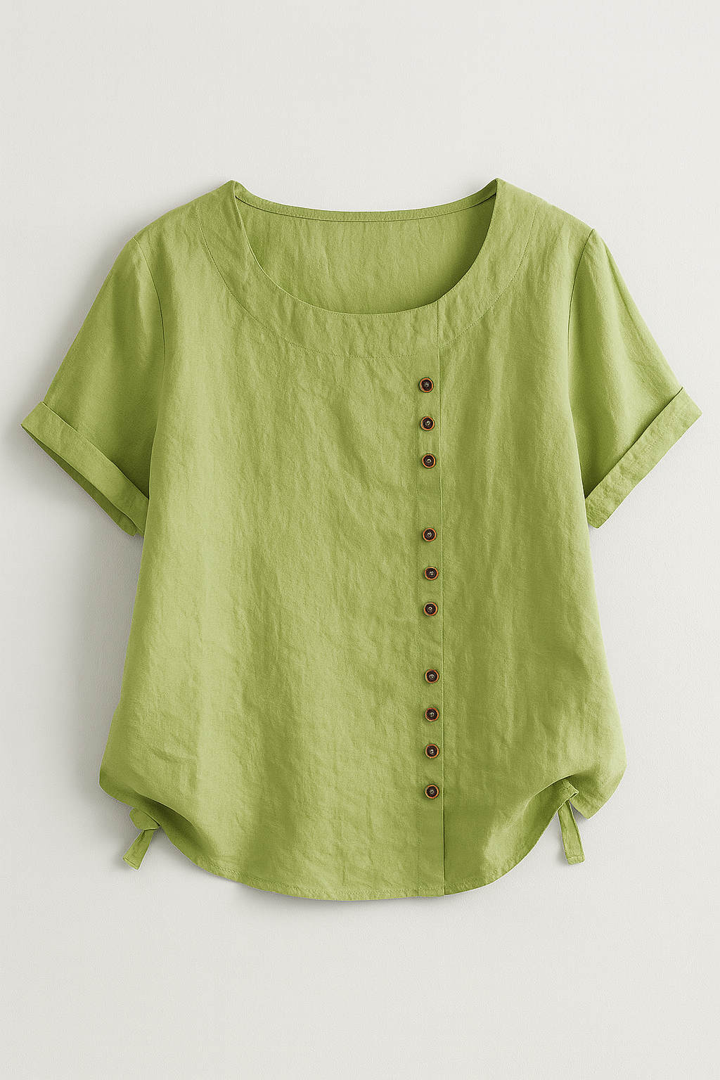 Camicia Uomo Lino con Bottoni, Maniche Lunghe, Casual Estiva - Mintgrøn - apertura bottoni camicia camicia lino Fashion & Casual Frauen Oberteil lino uomini women's top clothes - Concept Palermo