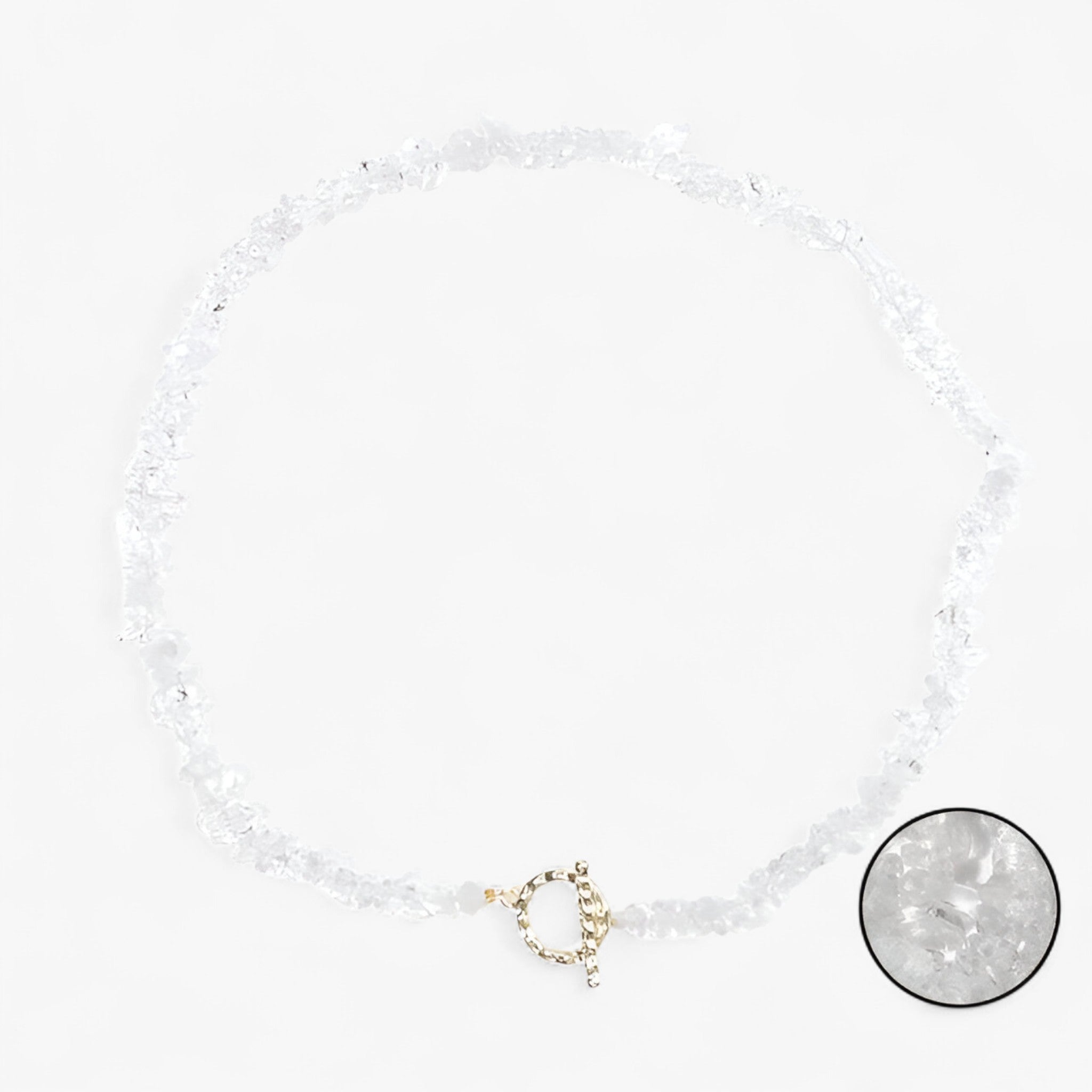 Collana di pietre semipreziose bohemien con pietra naturale e grani di pietra Lana Donna - Quarzo Chiaro - bohemien collana collana pietre donna grani jewelry lana naturale NECKLACES Necklaces for Women - Concept Palermo