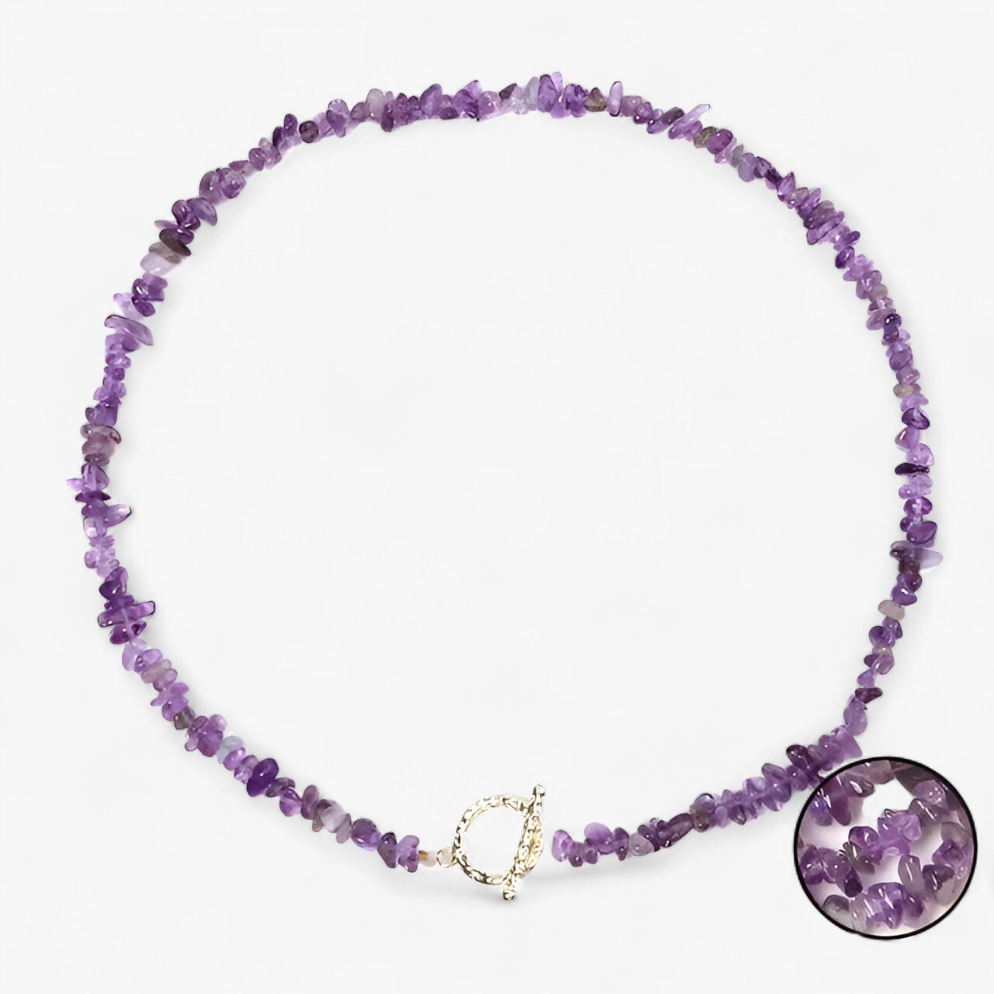 Collana di pietre semipreziose bohemien con pietra naturale e grani di pietra Lana Donna - Ametista - bohemien collana collana pietre donna grani jewelry lana naturale NECKLACES Necklaces for Women - Concept Palermo