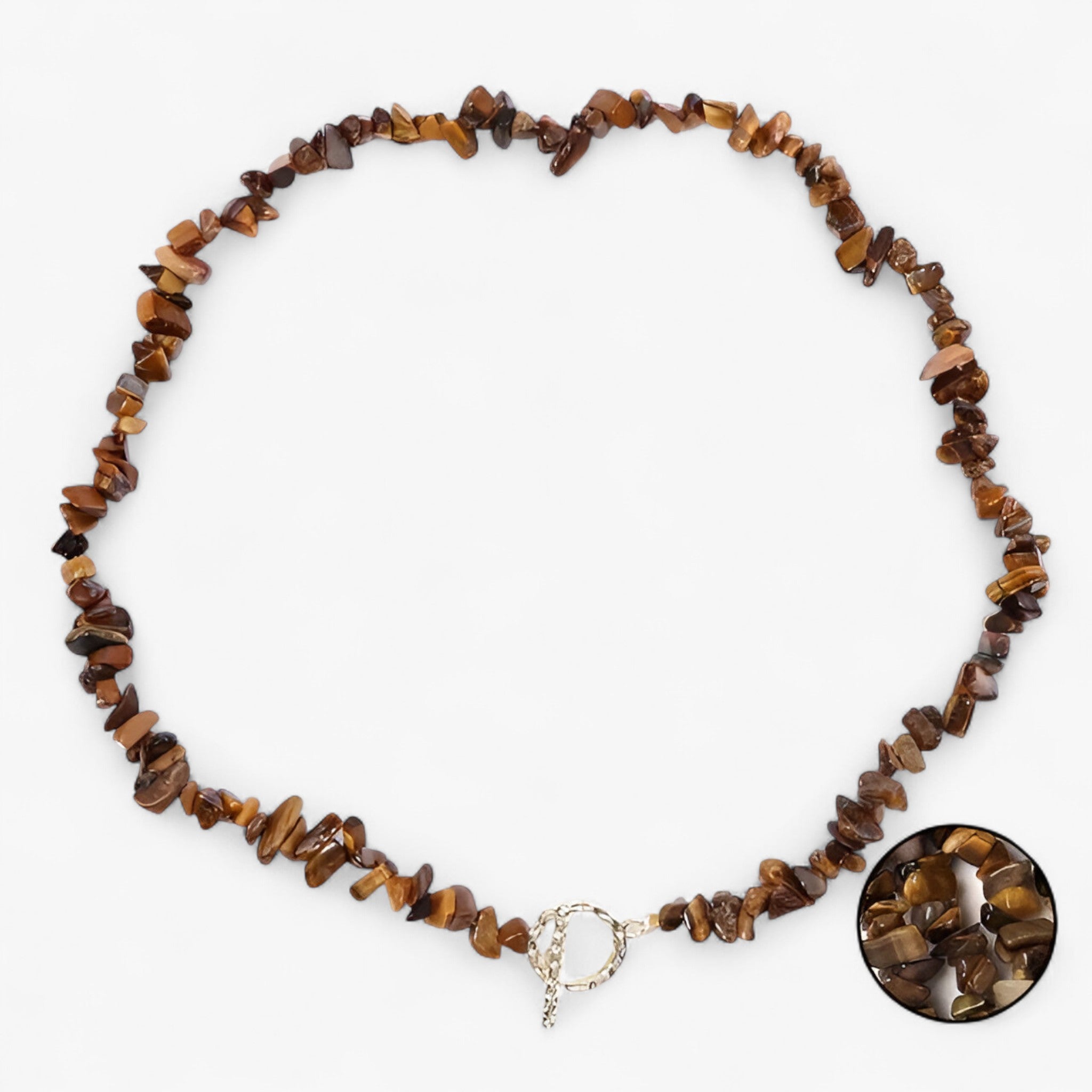 Collana di pietre semipreziose bohemien con pietra naturale e grani di pietra Lana Donna - Occhio di Tigre - bohemien collana collana pietre donna grani jewelry lana naturale NECKLACES Necklaces for Women - Concept Palermo