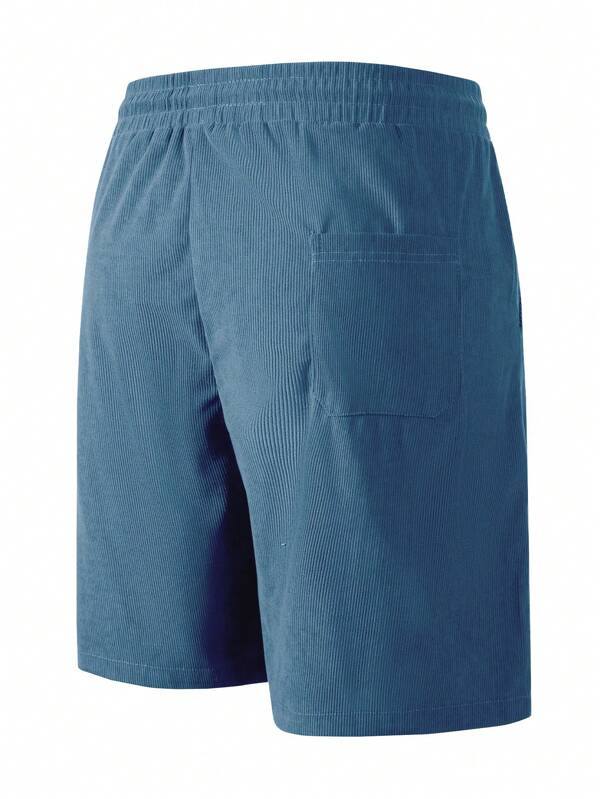 Heren Shorts met Elastische Taille en Koordjes, Relaxed Fit - - casual drawstring shorts elastic waist elastische taille heren koordjes men's shorts relaxed fit shorts vrijetijd zomer - Laarhout Mode