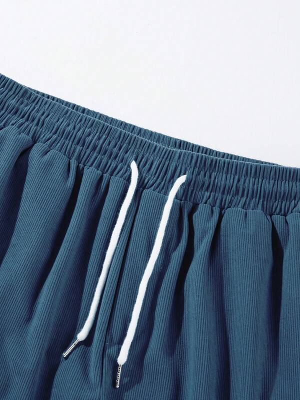 Heren Shorts met Elastische Taille en Koordjes, Relaxed Fit - Roze - casual drawstring elastic waist elastische taille heren koordjes men's shorts relaxed fit shorts vrijetijd zomer - Laarhout Mode