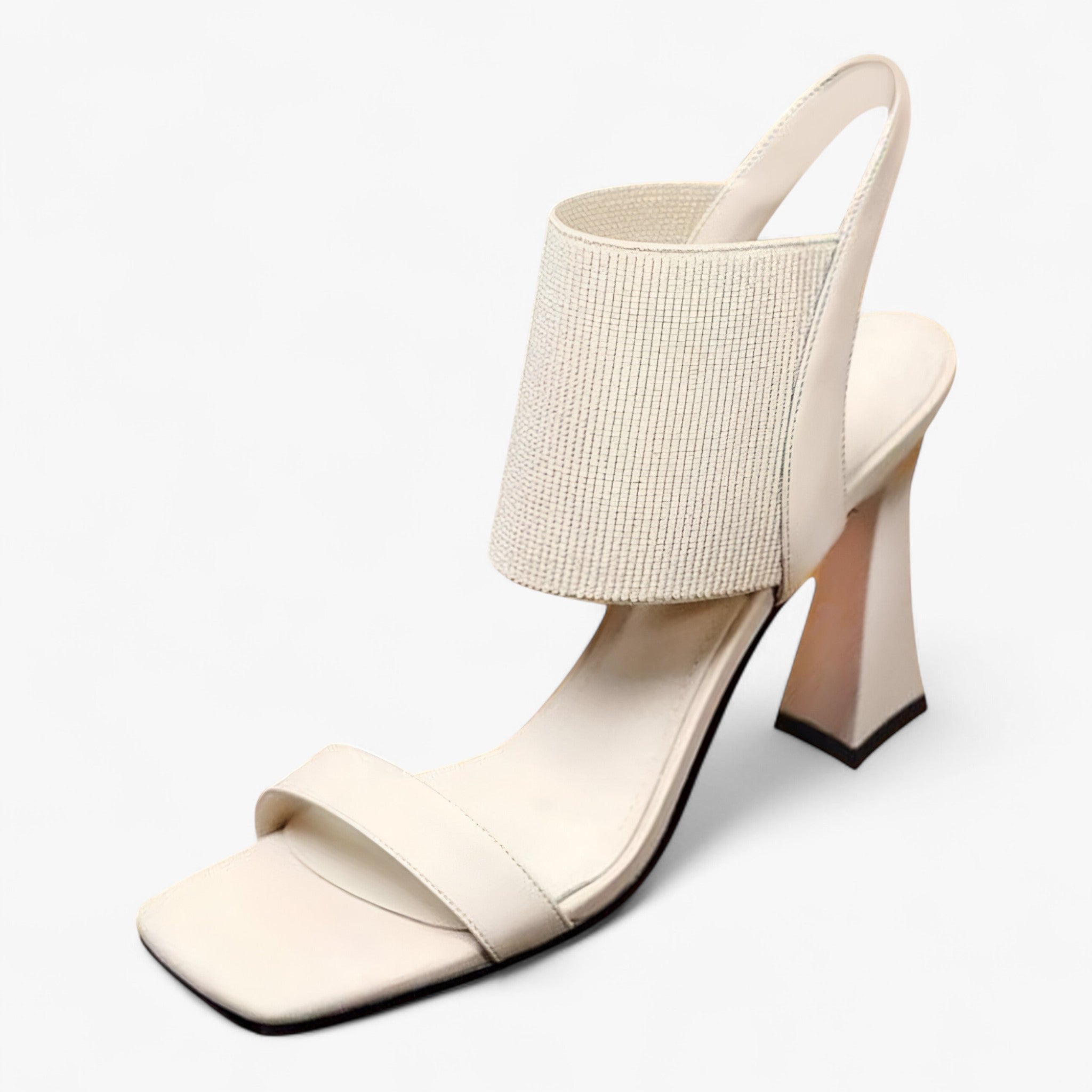 Sandalias para mujer con punta cuadrada sofisticadas y elegantes en piel negra