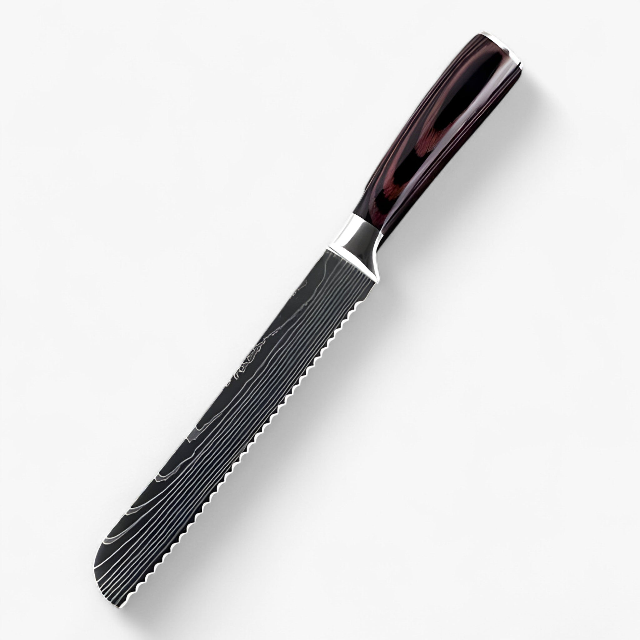 Set 8 Coltelli da Cucina Giapponesi Calla in Acciaio Damasco, Affilatissimi per Chef Professionisti - COLTELLI PER IL PANE DA 8" - calla coltelli cucina damasco damascus pattern giapponesi high-quality knife home & garden Japanese knife kitchen knife set Kitchen Knives knife set knives motivo - Concept Palermo