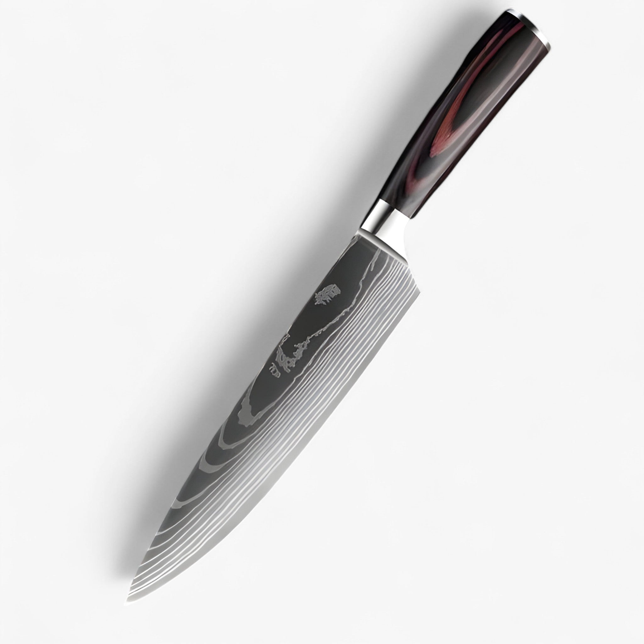 Set 8 Coltelli da Cucina Giapponesi Calla in Acciaio Damasco, Affilatissimi per Chef Professionisti - COLTELLI DA CHEF DA 8" - calla coltelli cucina damasco damascus pattern giapponesi high-quality knife home & garden Japanese knife kitchen knife set Kitchen Knives knife set knives motivo - Concept Palermo