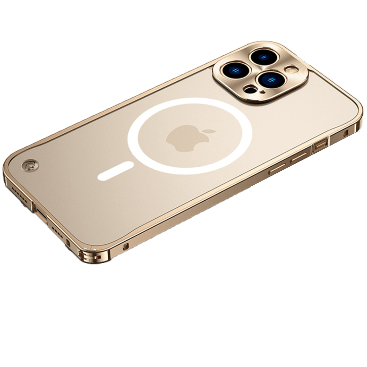 Cover iPhone 15 MagSafe Antiurto in Alluminio Rinforzato - Protezione Premium - Oro - alluminio custodia custodia alluminio gadgets iPhone case Luxe iPhone Case magsafe - Concept Palermo