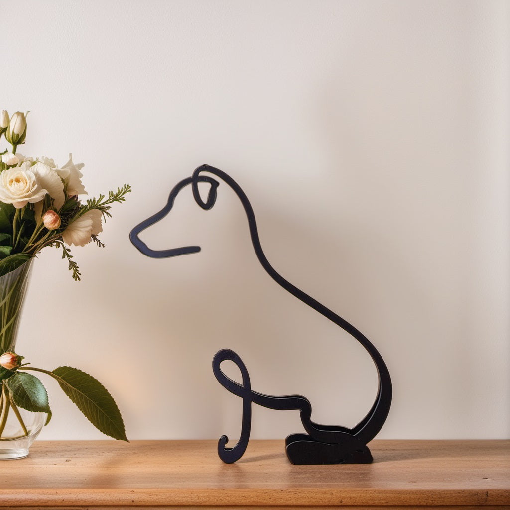 Scultura Astratta Moderna Cane Uomo in Resina, Statua Decorativa Design Unico per Interni - Terrier - astratte cani home & garden sculture sculture astratte showvariant uomo - Concept Palermo