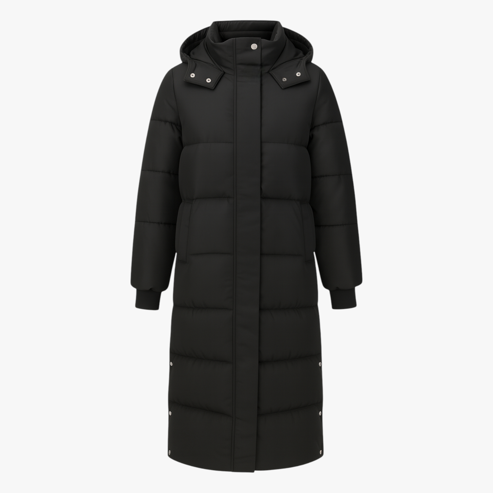 Giacca Invernale Donna Lunga con Cappuccio - Nero - cappotti e giacche da donna cappotto coreano cappotto donna cappotto spesso cappuccio donna giacca giacca alla moda giacca autunno inverno giacca calda giacca comoda giacca elegante giacca invernale giacca lunga invernale lunga parka con cappuccio - Concept Palermo