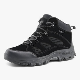 Scarpe da trekking con suola esterna antiscivolo Pelle Uomo - Nero - antiscivolo esterna hiking boots hiking shoes Linen Men pelle scarpe scarpe trekking shoes Solid suola trekking - Concept Palermo