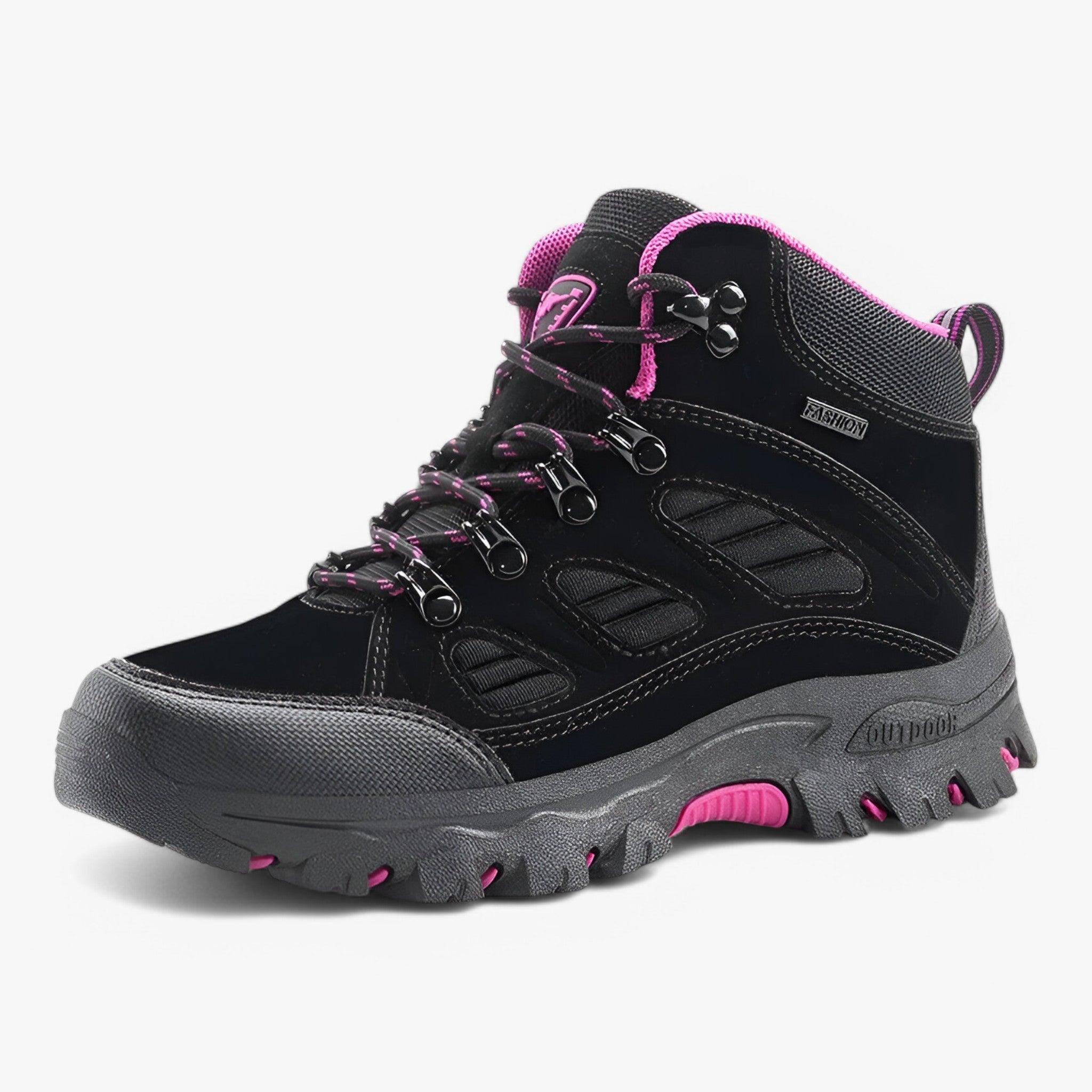 Scarpe da trekking con suola esterna antiscivolo Pelle Uomo - Rosa nera - antiscivolo esterna hiking boots hiking shoes pelle scarpe scarpe trekking shoes suola trekking - Concept Palermo