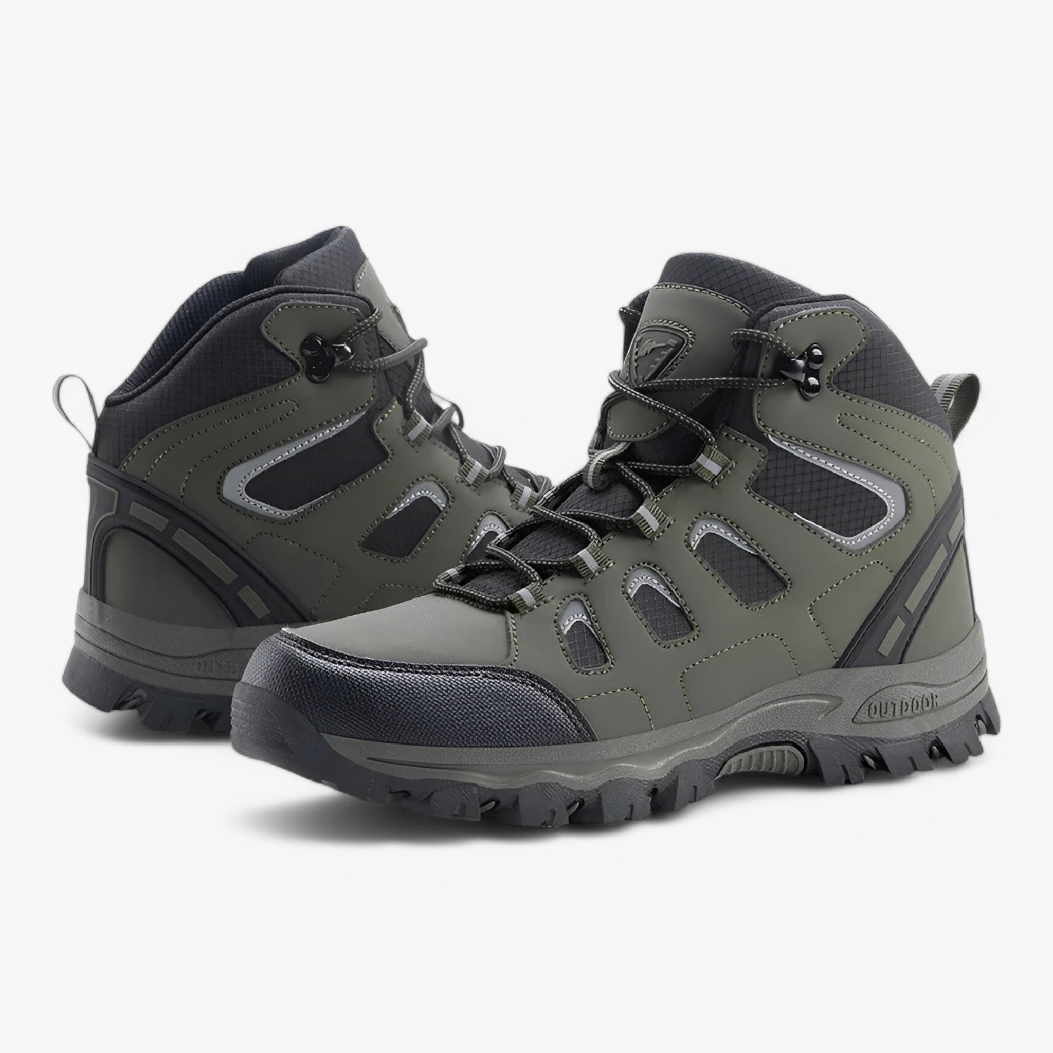 Scarpe da trekking con suola esterna antiscivolo Pelle Uomo - Verde scuro - antiscivolo esterna hiking boots hiking shoes pelle scarpe scarpe trekking shoes suola trekking - Concept Palermo