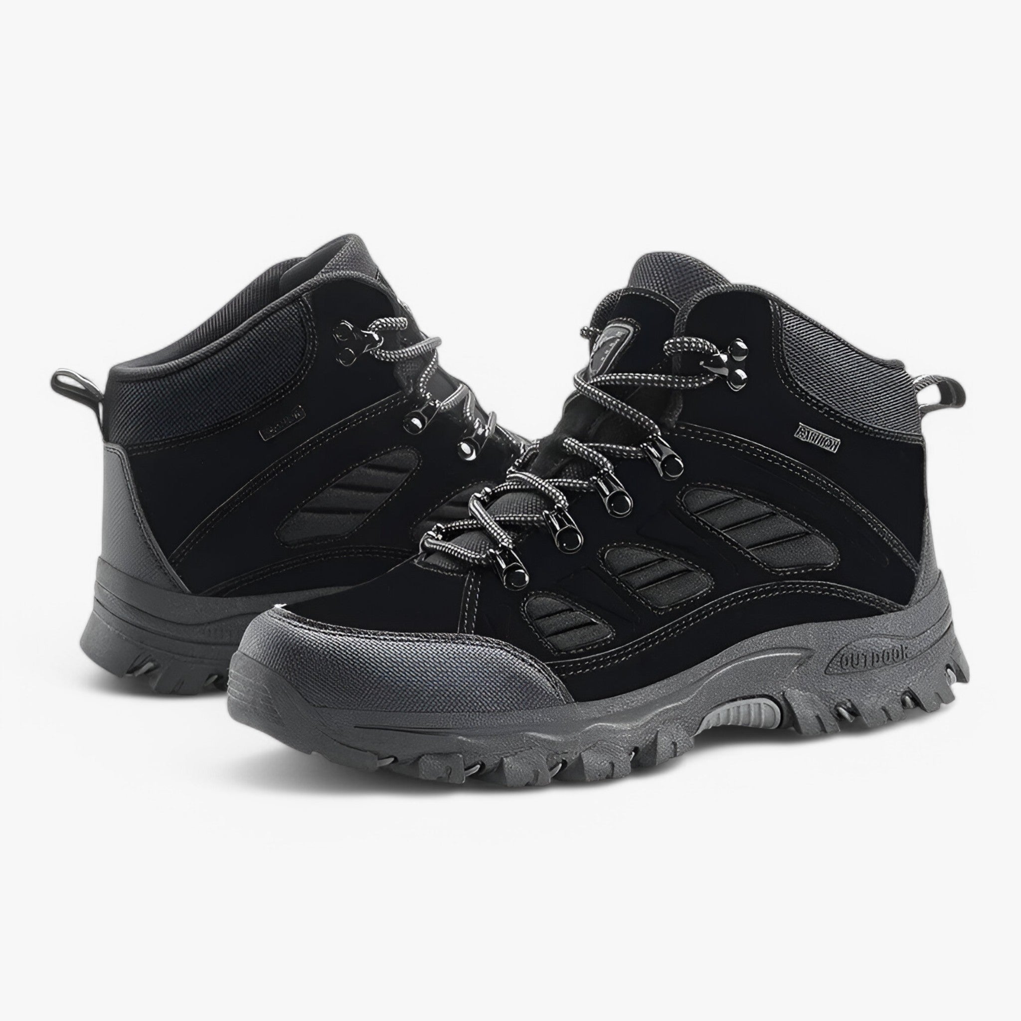 Scarpe da trekking con suola esterna antiscivolo Pelle Uomo - Nero 2 - antiscivolo esterna hiking boots hiking shoes pelle scarpe scarpe trekking shoes suola trekking - Concept Palermo