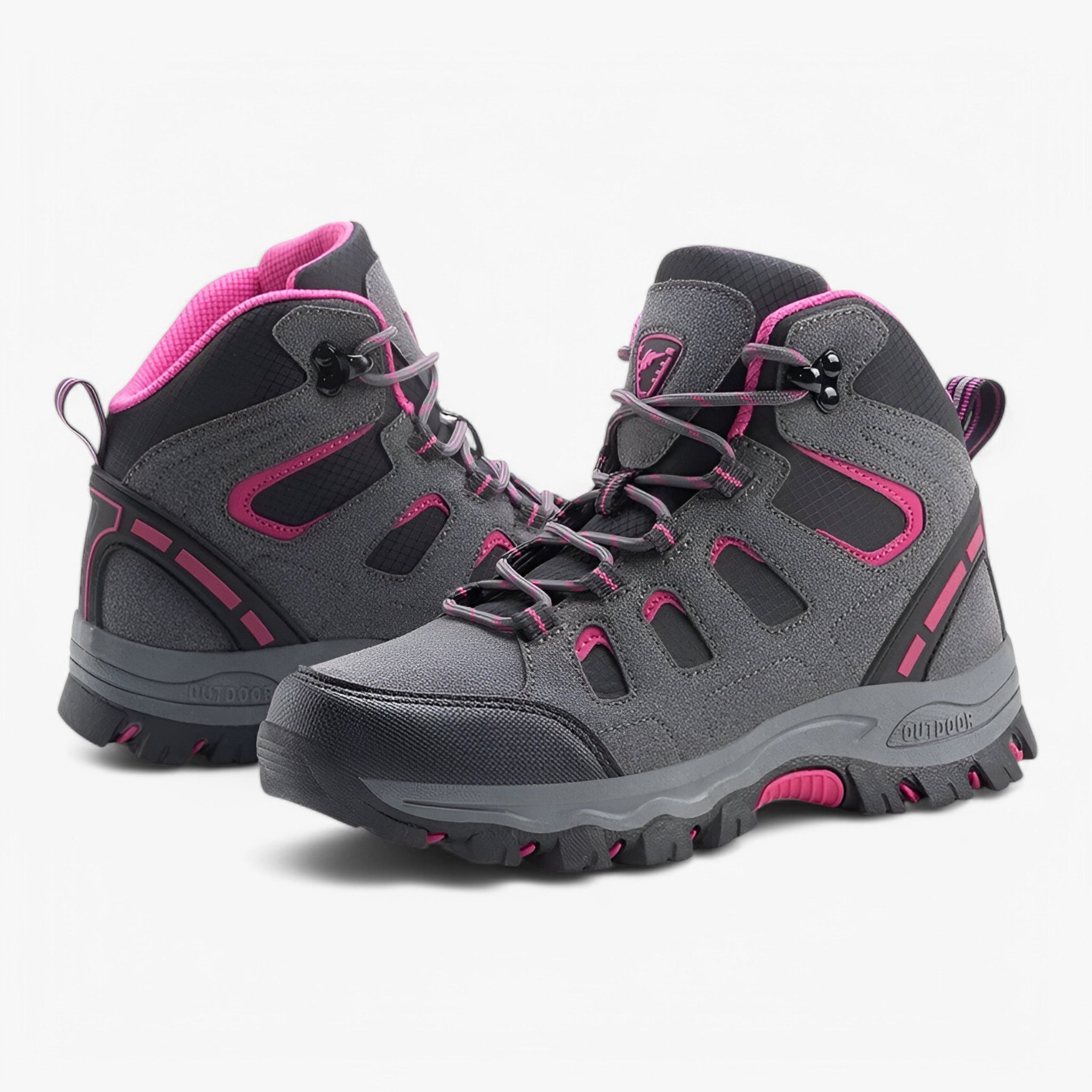 Scarpe da trekking con suola esterna antiscivolo Pelle Uomo - Rosa grigio scuro 2 - antiscivolo esterna hiking boots hiking shoes pelle scarpe scarpe trekking shoes suola trekking - Concept Palermo