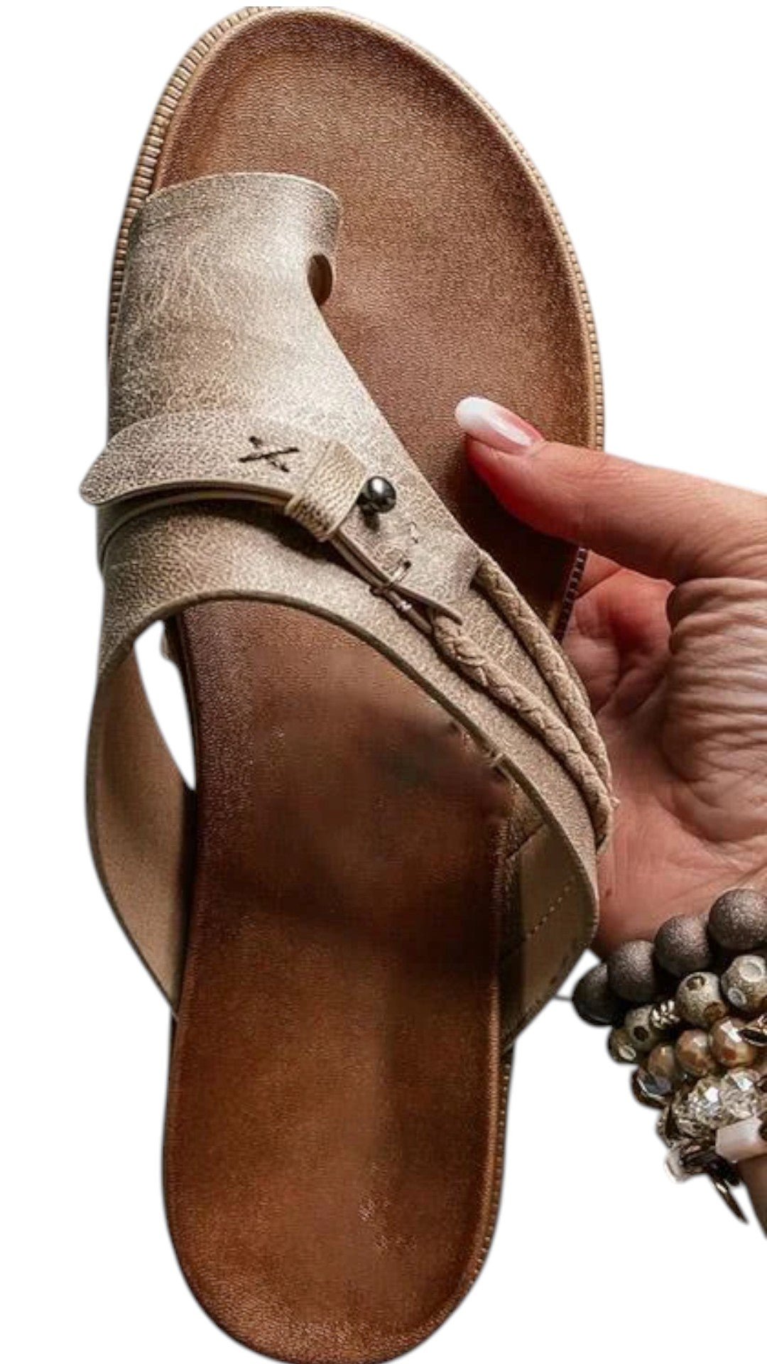 Sandali artigianali in pelle con fascia incrociata e anello per il dito Donna - Grigio - Accessoires anello artigianali Dames dito donna elisa | sandali artigianali in pelle con fascia incrociata e anello per il dito - €25 fascia incrociata pelle Sandalen Schoenen - Concept Palermo