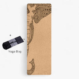 Tappetino Yoga in Sughero Naturale Antiscivolo per Pilates e Fitness, Ecologico - Elefante - home & garden Linen naturale sughero tappetino tappetino yoga Unisex yoga yoga mat - Concept Palermo