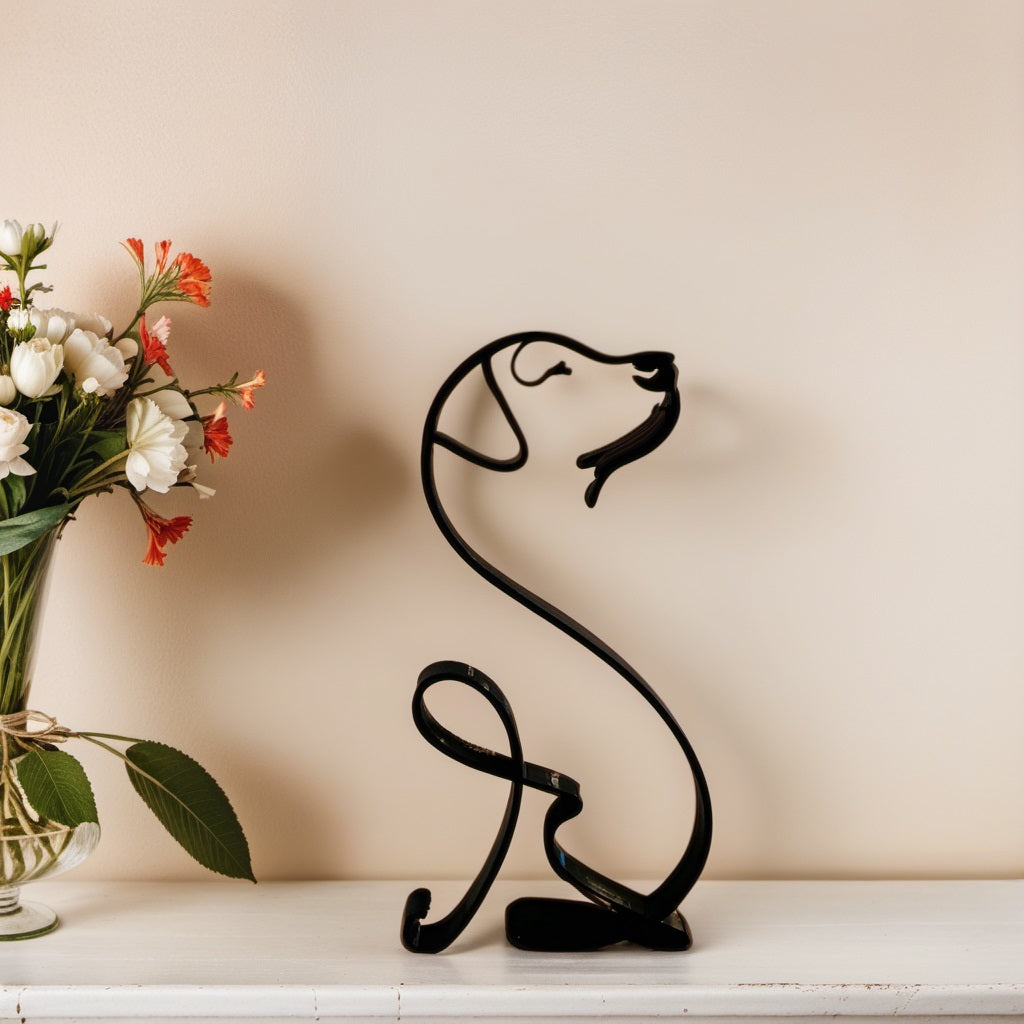 Scultura Astratta Moderna Cane Uomo in Resina, Statua Decorativa Design Unico per Interni - Labrador Retriever - astratte cani home & garden sculture sculture astratte showvariant uomo - Concept Palermo