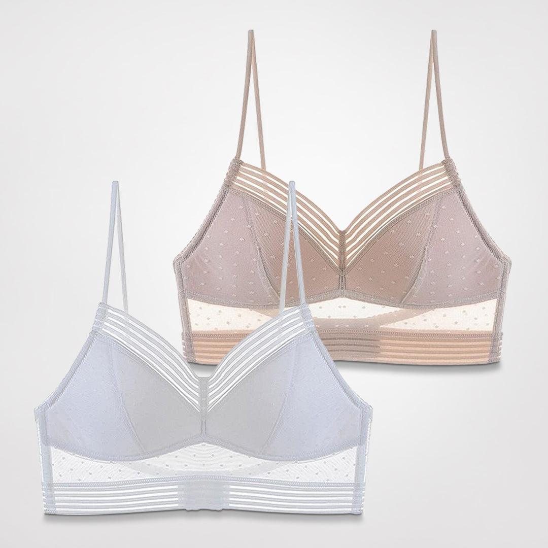 Reggiseno con effetto lifting per il basso della schiena (1+1 ) Donna - Bianco e beige - bra donna effetto lifting lingerie reggiseno reggiseno effetto schiena women's underwear - Concept Palermo